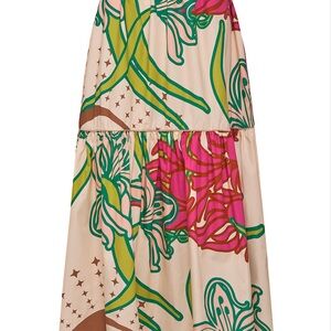 Ornella Cotton Maxi Skirt / Beige Moon Garden